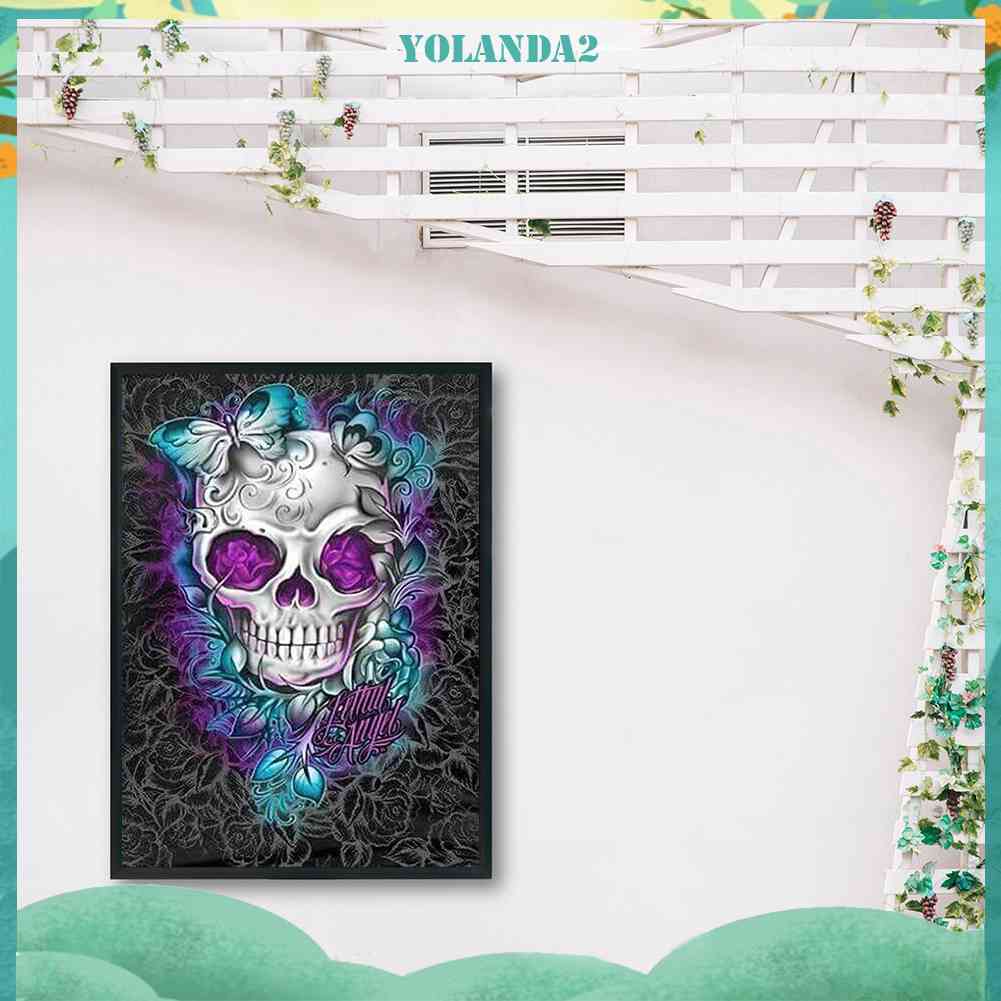 Tranh Đính Đá Kim Cương Toàn Bộ 5D DIY Hình Vẽ Đầu Lâu