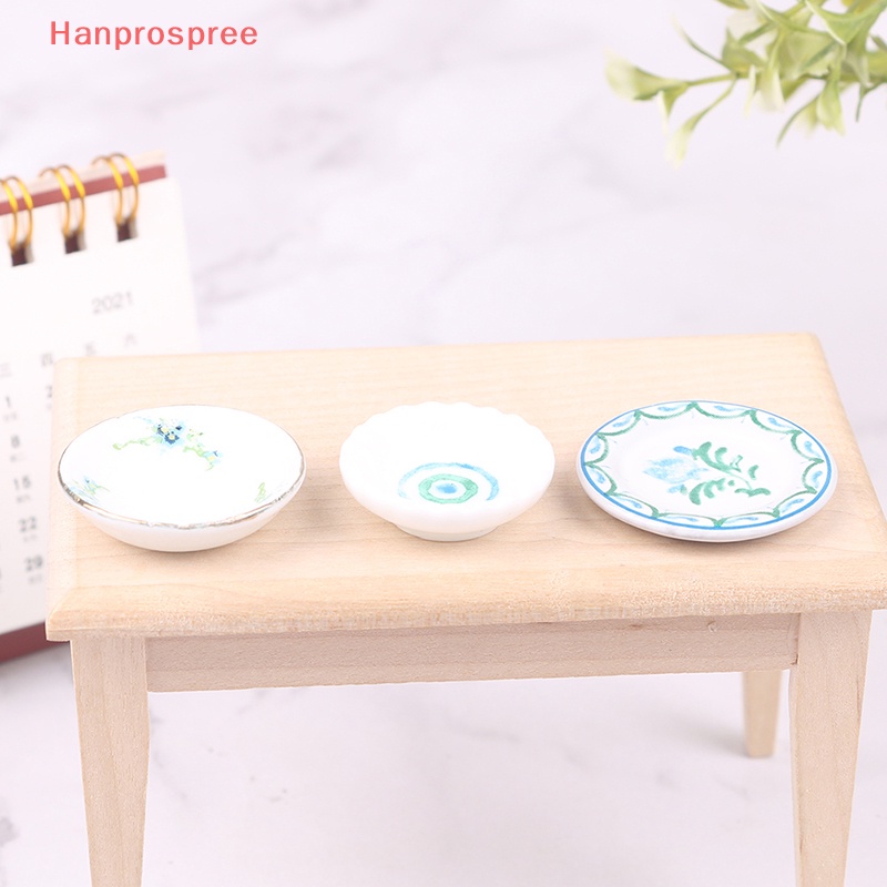 Bộ 2 Dĩa Chén Đĩa Đồ Ăn Tỷ Lệ 1: 12 Dùng Trang Trí Nhà Búp Bê