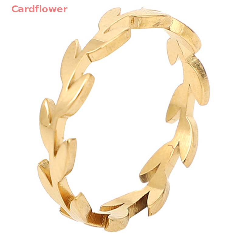 < Cardflower > Nhẫn Hở Hình Chiếc Lá Bằng Thép Không Gỉ Thời Trang Dự Tiệc Cưới ins Mới Cho Nữ