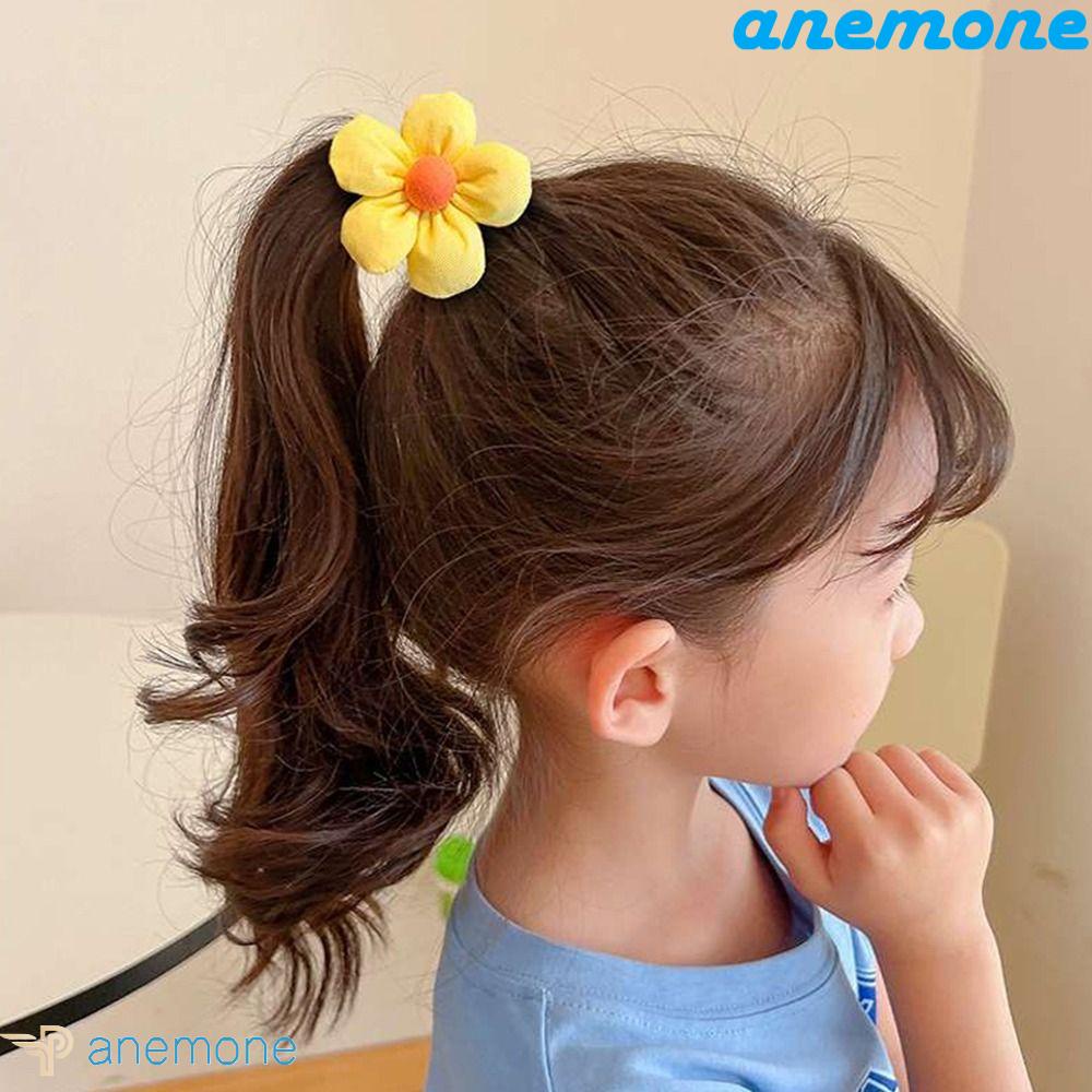 Dây Cột Tóc Đuôi Ngựa Co Giãn Đính Bóng Lông Nhỏ Đáng Yêu Cho Bé Gái