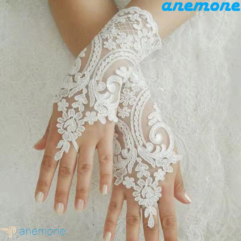 Đôi Găng Tay Lưới Phối Ren Hoa Thoáng Khí Dành Cho Cô Dâu