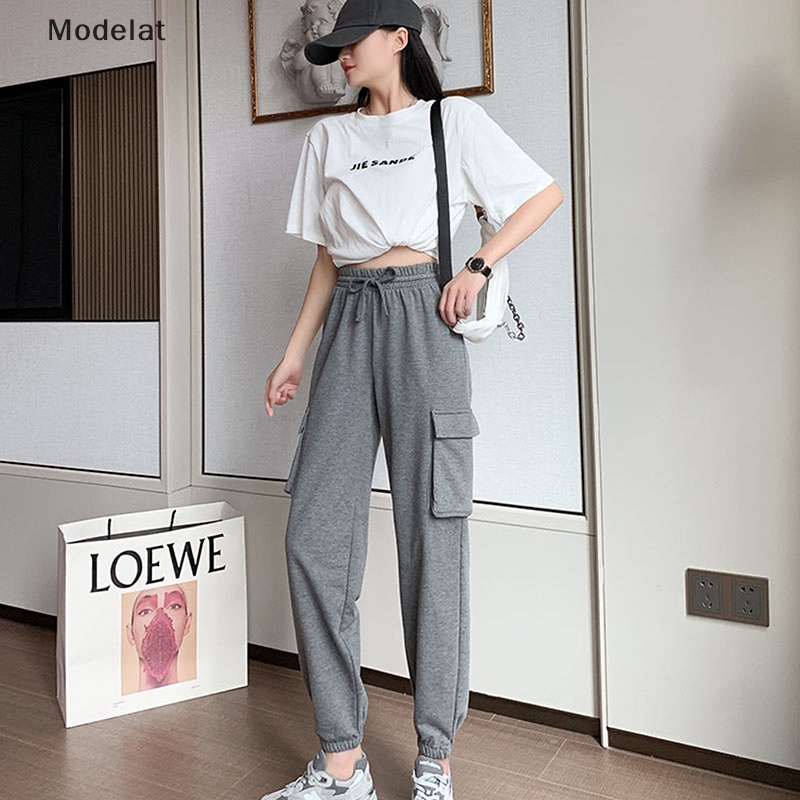 Mfc Quần Thể Thao Lưng Cao Co Giãn Màu Trơn Phong Cách Harajuku Retro Dành Cho Nữ