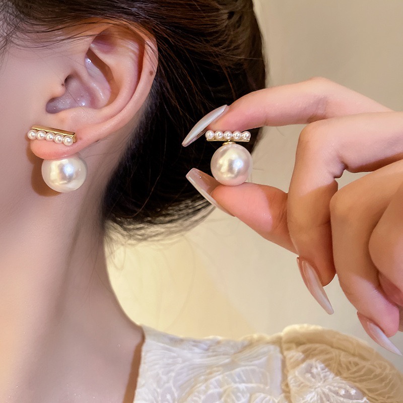 Bông Tai Đính Ngọc Trai Thời Trang Vintage Dành Cho Nữ