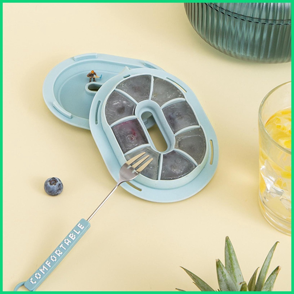 Khay Làm Đá 8 Ngăn Bằng Silicone Tái Sử Dụng Được