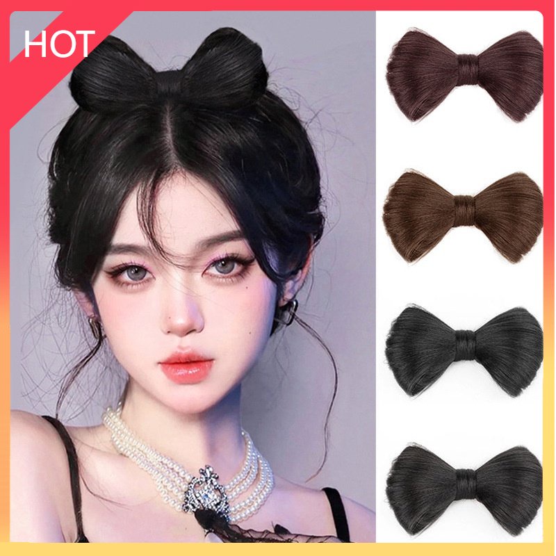 Kẹp Tóc Đuôi Vịt Đính Nơ Và Quả Cầu Lông Xù Dễ Thương