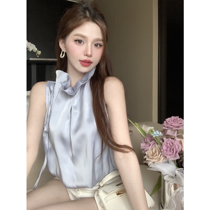 SUXI Áo Sơ Mi Không Tay Dáng Ôm Màu Sắc Thời Trang Mùa Hè Dành Cho Nữ