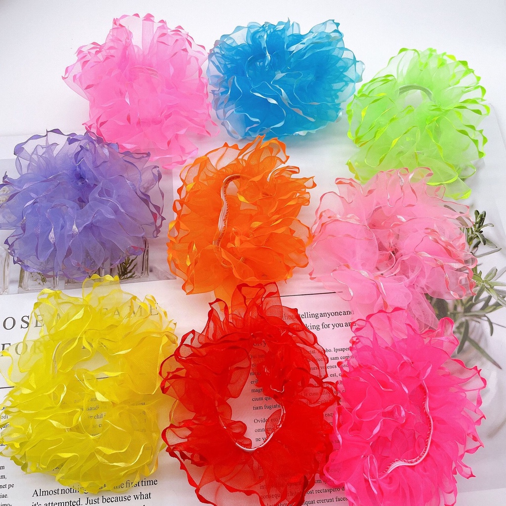 Dây Buộc Tóc Bằng Voan Scrunchies Cho Bé Đi Múa, Biểu Diễn Văn Nghệ Hồ