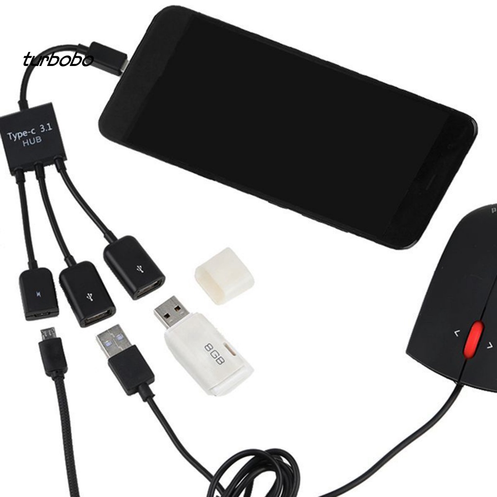 Bộ Chuyển Đổi USB OTG 3 Trong 1 Gọn Nhẹ 3 Trong 1 Cho Xe Hơi