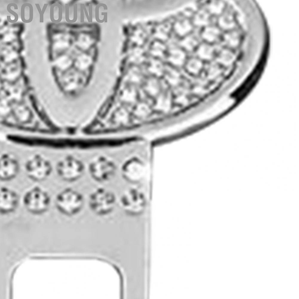 Soyoung Seat Belt Clips Rhinestones Compact Portable Comfortable Adjuster for Car Type2