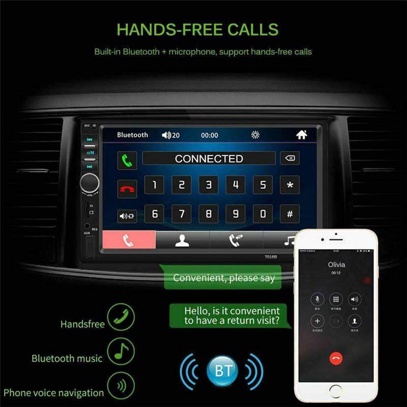 🚗💿📻7018B 7 Đôi 2 DIN Xe Đài Stereo FM Màn Hình Cảm Ứng Bluetooth MP5 Player USB/TF/Điện Thoại Liên Kết Gương - Giá Rẻ