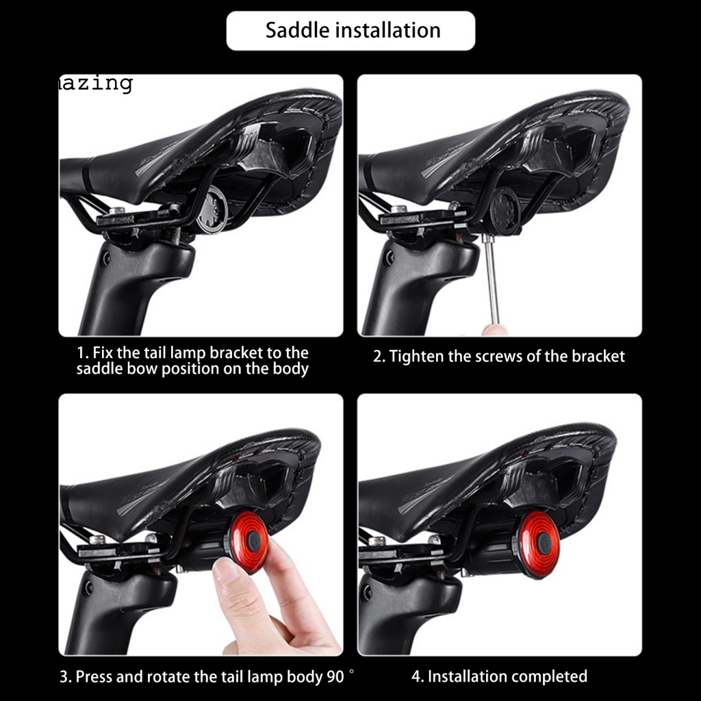 Đèn Đuôi Xe Đạp Sạc USB 7 Chế Độ Sáng An Toàn