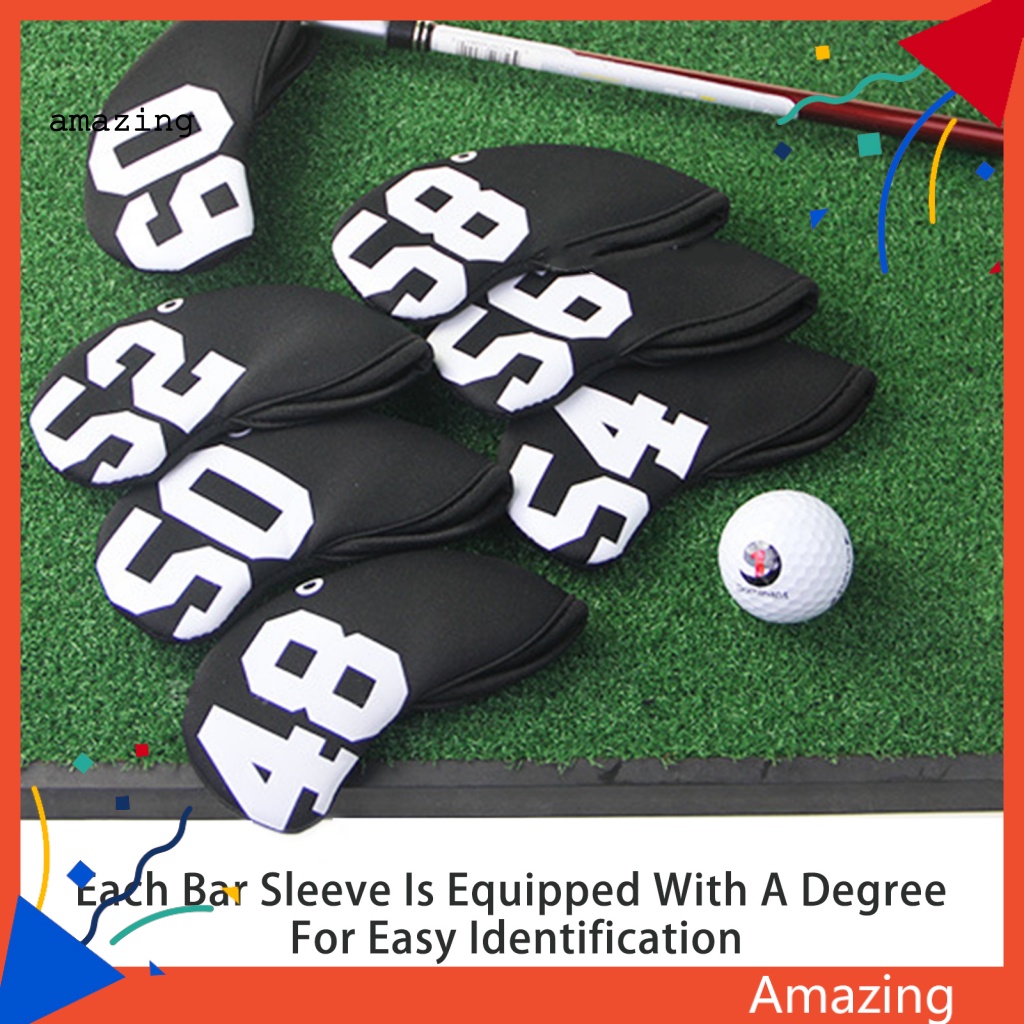 Bộ 4 / 7 Vỏ Bọc Bảo Vệ Đầu Gậy Đánh Golf 48-60 Độ In Số Màu Sắc Tươi Sáng Di Động Tiện Dụng