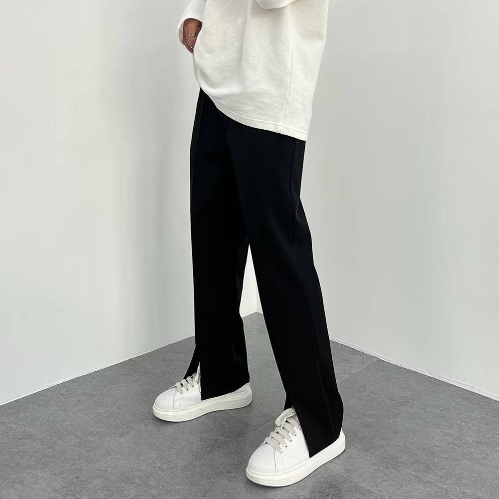 Quần Dài Nam Ống Đứng Xẻ Tà Màu Đen Thời Trang Mùa Hè Cao Cấp