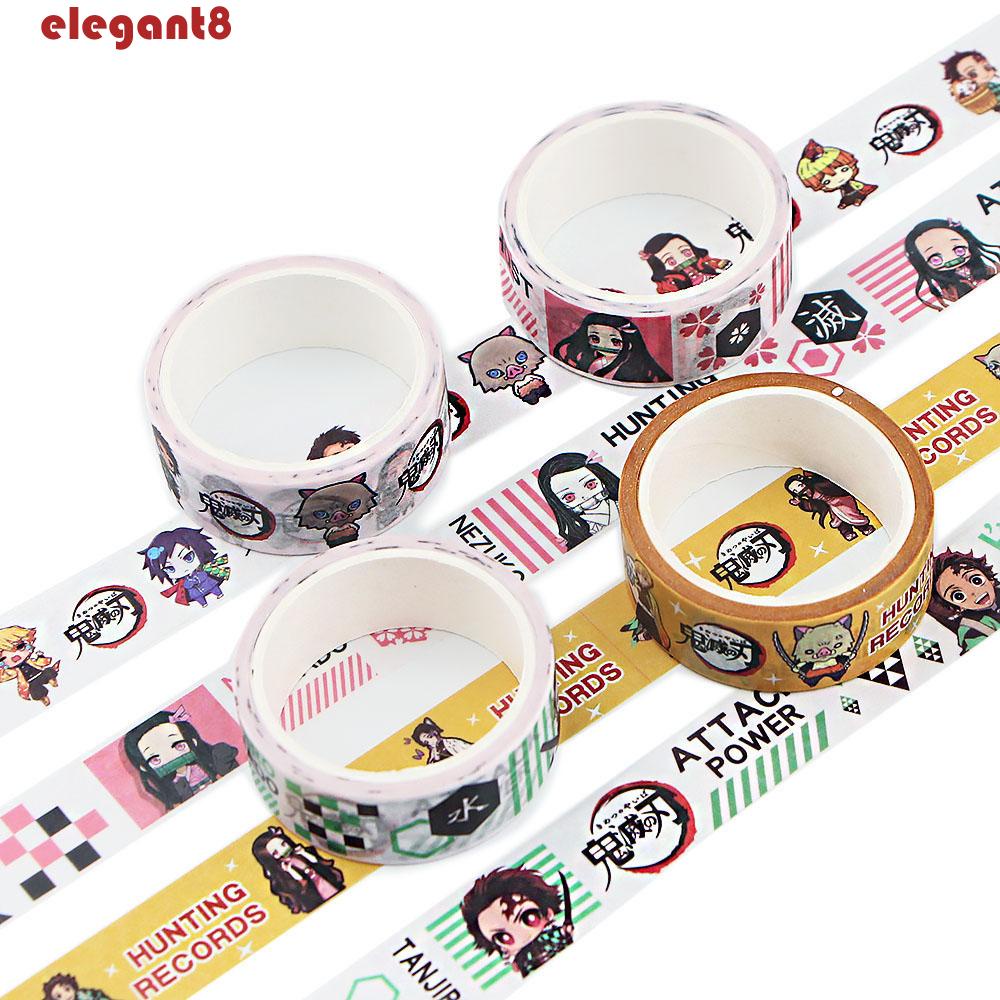 Băng Keo Giấy Dán Trang Trí Sổ Tay In Hoạt Hình Demon Slayer Kiểu Nhật Bản Dễ Thương