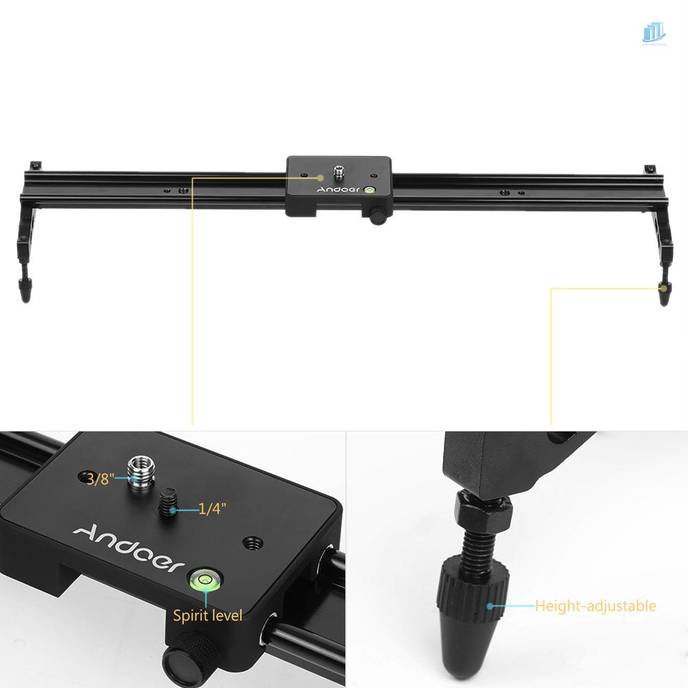Thanh Trượt Theo Dõi Video Bằng Hợp Kim Nhôm Ổn Định Cho Máy Ảnh / Máy Quay Phim Andoer 80cm / Máy Quay Tối Đa 5Kg Màu Đen