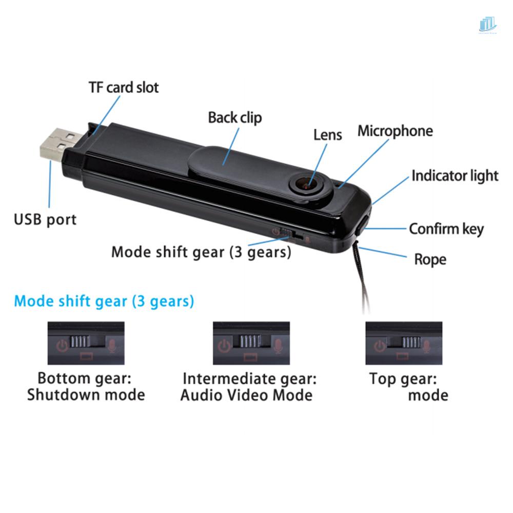 Máy Quay Video Mini 1080P Dạng Kẹp Bỏ Túi Tích Hợp Pin Lithium Một Phím Ghi Âm Nhanh Cho Nhà Ở / Văn Phòng