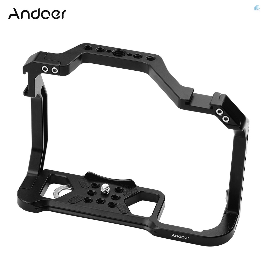 ANDOER Khung Hợp Kim Nhôm Với Lỗ Ốc Vít 1 / 4 Inch Gắn Máy Ảnh Cho EOS R5 R6 DSLR