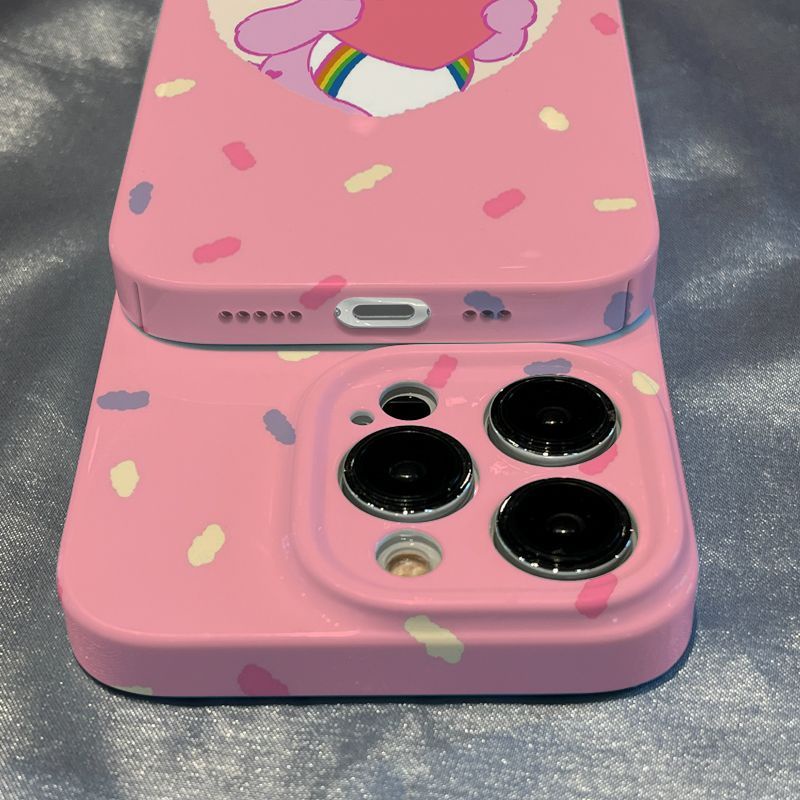 Ốp Điện Thoại Màu Hồng Họa Tiết Chú Gấu Nhỏ Dễ Thương Cho Iphone Xs8 xr 11iPhone12 / 13 7 promax14 5BCJ