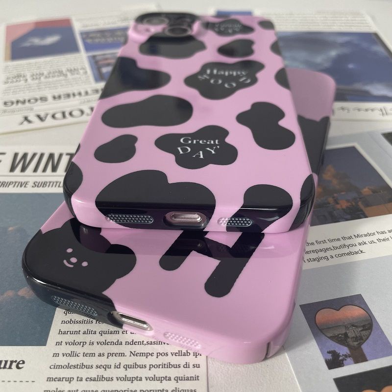 Ốp Điện Thoại Màu Hồng Họa Tiết Hoạt Hình Dễ Thương Cho Apple Promax1411ins 12 / Film 13 MC3E