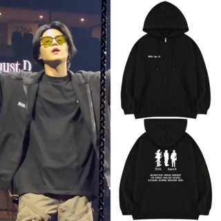 Áo Khoác Hoodie Cotton Dáng Rộng Có Khóa Kéo In Hình SUGA AGUST D TOUR Dday Concert MERCH Thời Trang Đường Phố Harajuku Dành Cho Nam Nữ
