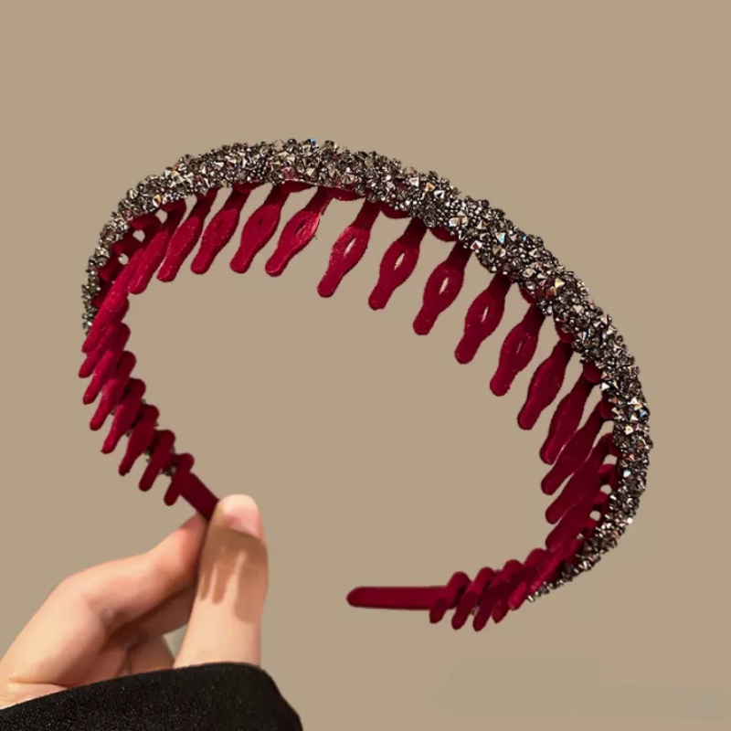 Băng Đô Cài Tóc Vải Nhung Đính Đá Sang Trọng