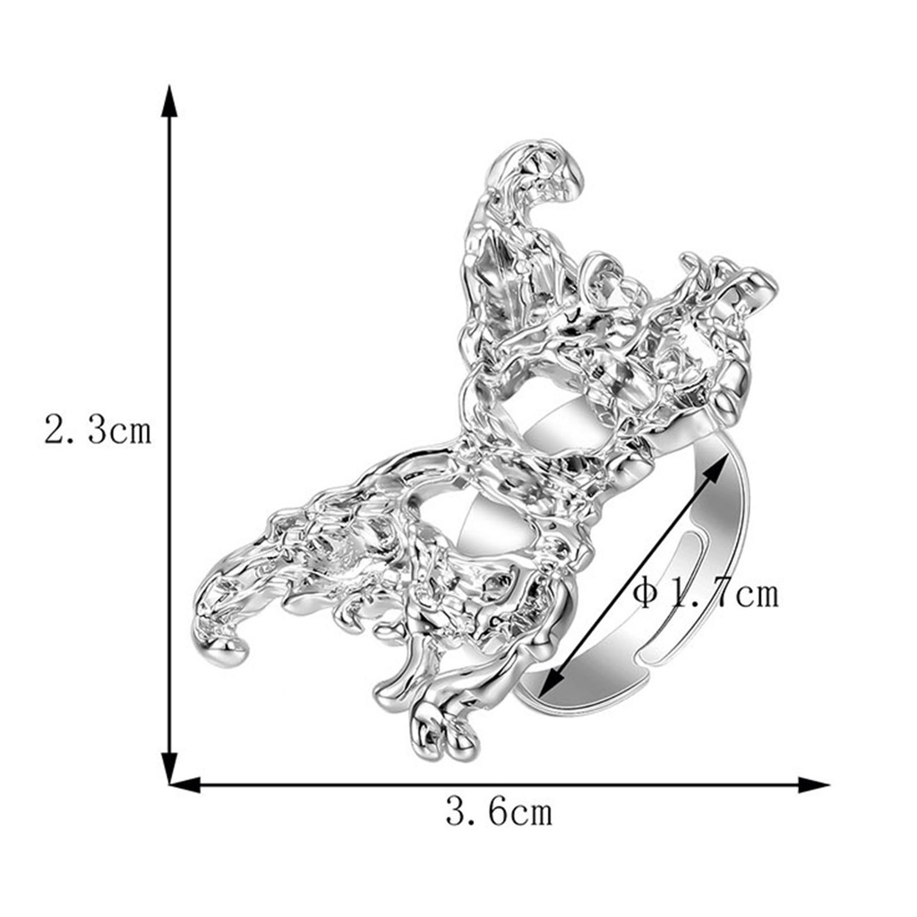 [IGT] Nhẫn Dạng Mở Hình Bướm Lấp Lánh Có Thể Điều Chỉnh Trang Sức Dự Tiệc Cho Nữ