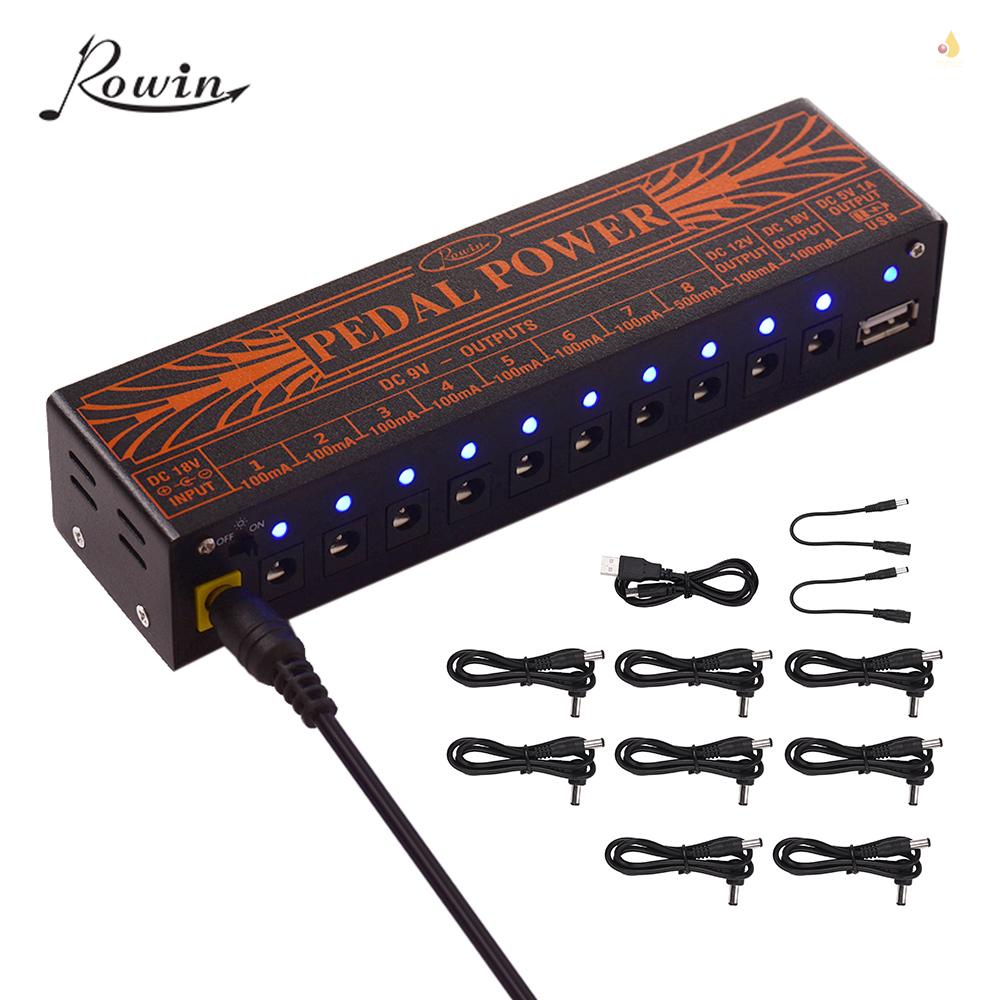 Bộ Cung Cấp Nguồn Điện Phơ Đàn Guitar 10 Cổng Ra DC 9V 12V 18V Với Đầu Ra USB 5V