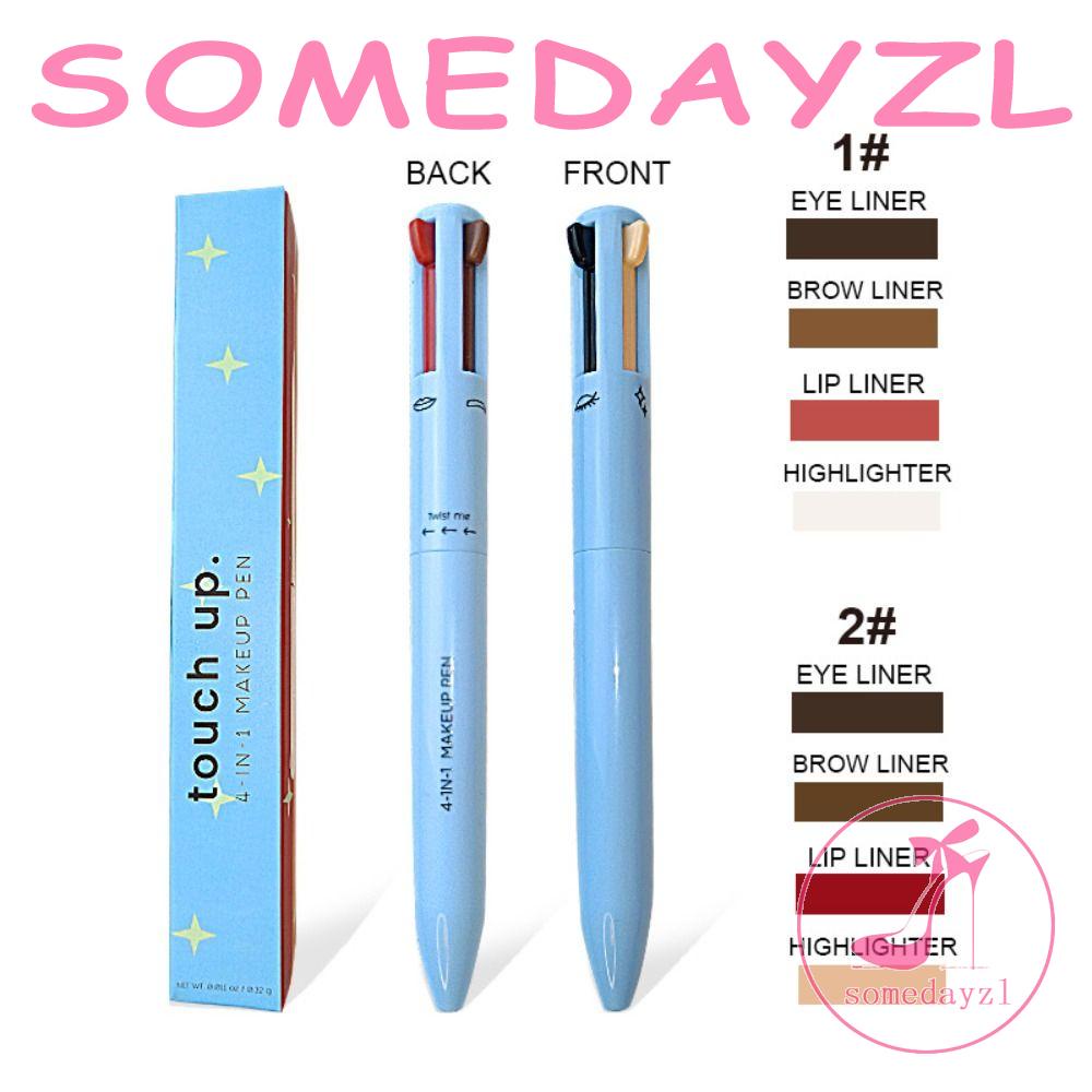 Bút Kẻ Viền Môi Kiêm Phấn Mắt 4 Trong 1 Chống Thấm Nước Dễ Lên Màu Dành Cho Nữ