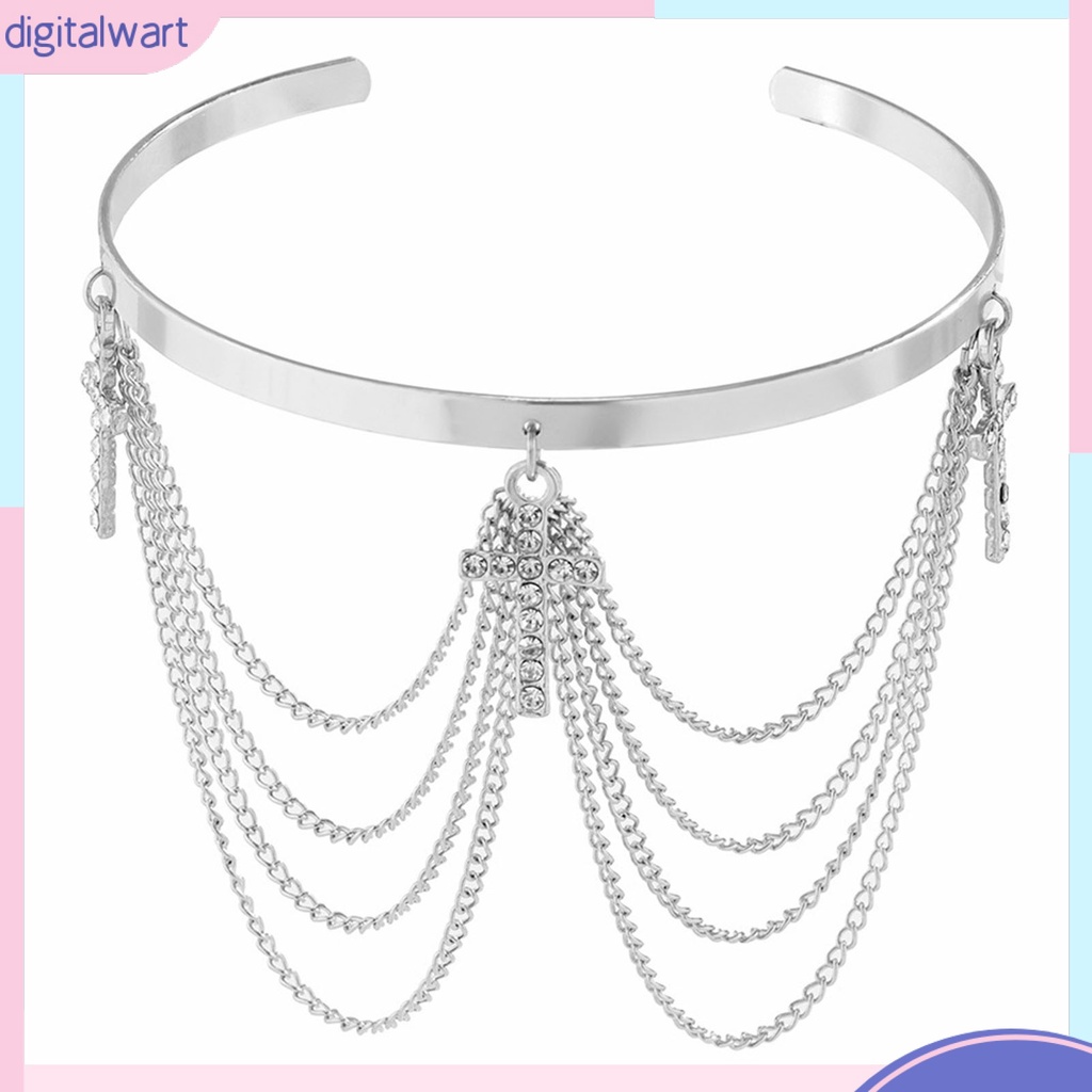 Vòng Đeo Cánh Tay Mặt Thánh Giá Đính Đá Phối Tua Rua Có Thể Điều Chỉnh Thời Trang Dự Tiệc Cho Nữ