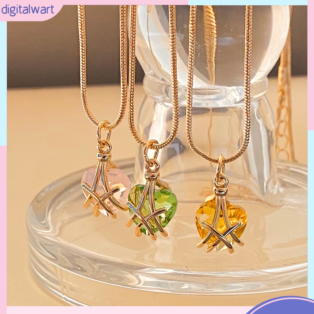 Vòng cổ Mặt Đá Quý Nhân Tạo Hình Trái Tim Lấp Lánh Tùy Chỉnh Thời Trang Cho Nữ