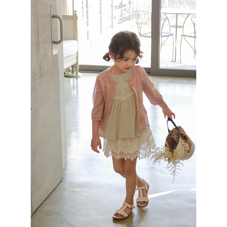 Áo Khoác Cardigan Chống Nắng Viền Ren Dễ Thương Kiểu Hàn Quốc Thời Trang Mùa Hè 2023 Cho Bé Gái