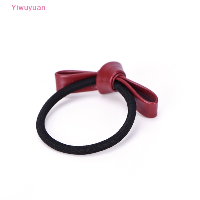 Dây Buộc Tóc Cao Su Co Giãn Bọc Da Phối Nơ Thời Trang Mới