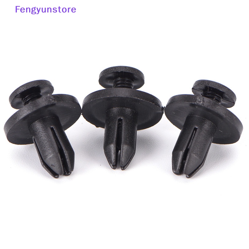 FENDER Set 50 Đinh Tán Nhựa 6Mm Màu Đen Cho Xe Hơi