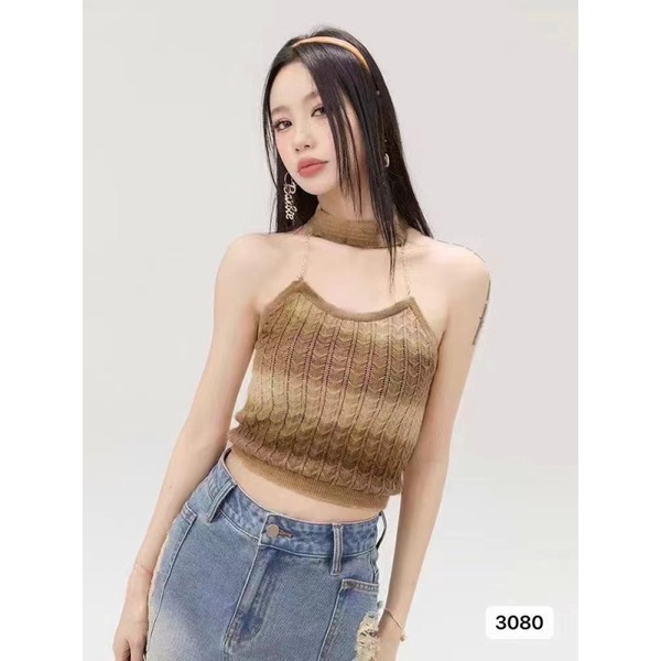 Nzn Áo Dây Xích Y2k Đơn Sợi Cầu Vồng gradient Có Thể Tháo Rời Cho Nữ