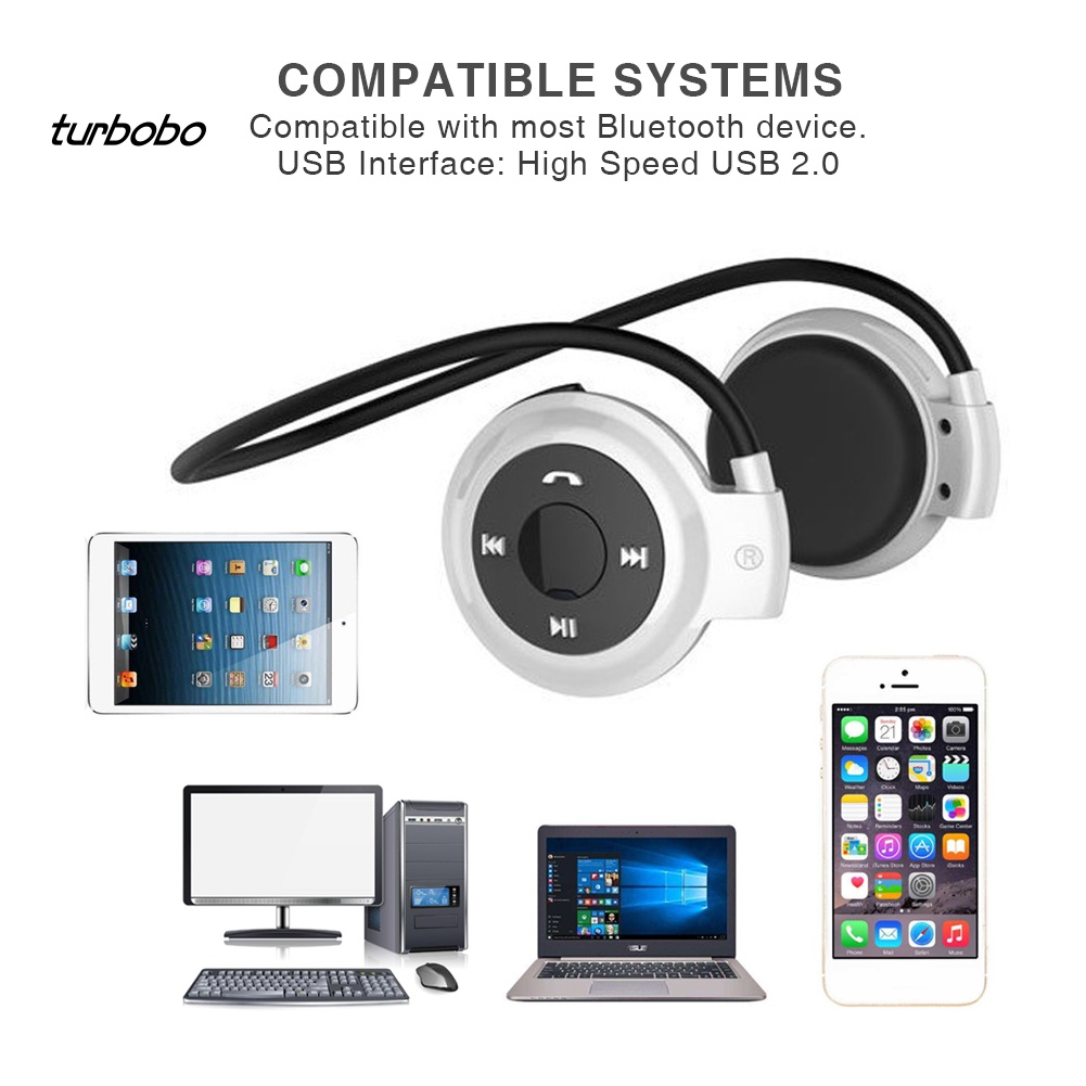 Tai Nghe Bluetooth Thể Thao turbobo MP3 Hỗ Trợ Thẻ Nhớ TF