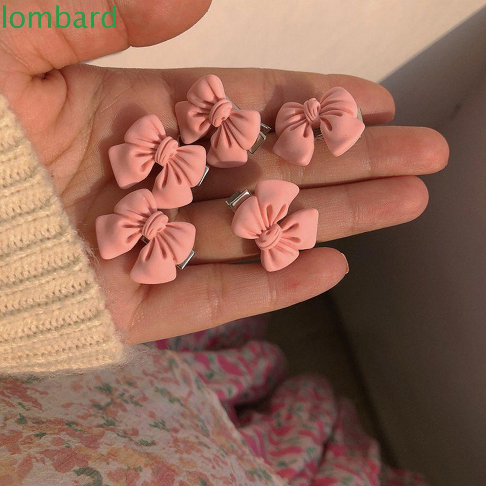 Kẹp Tóc Hình Nơ / Trái Tim Bằng Nhựa Resin Dễ Thương Phong Cách Hàn Quốc