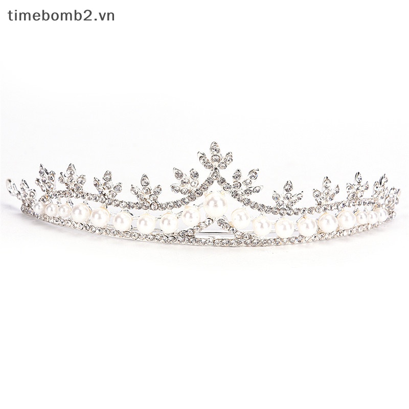 Cài Tóc Hình Vương Miện Đính Đá Lấp Lánh Cho Cô Dâu