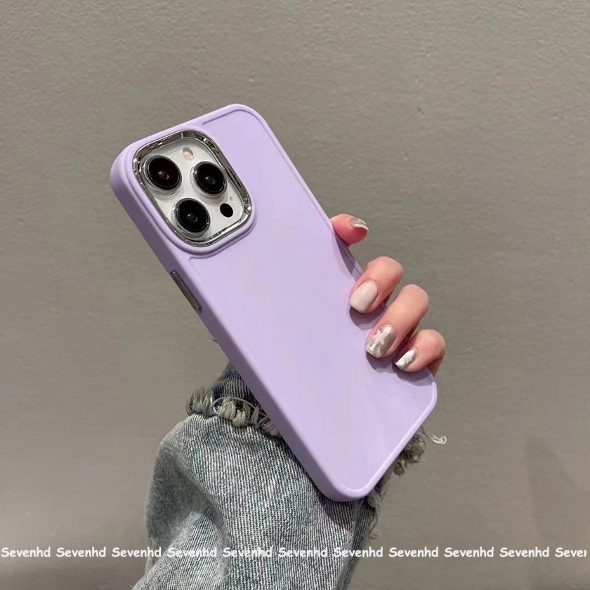 Ốp Điện Thoại Dẻo Họa Tiết Vòng Tròn Kim Loại Có Khung Bảo Vệ Camera Cho iphone 15 14 13 12 11 pro max xs max xr x 7 8 plus