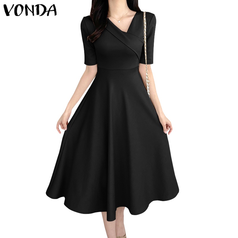 Đầm Midi Tay Ngắn Phong Cách Hàn Quốc Thời Trang Cho Nữ