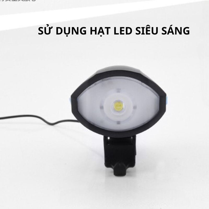 Đèn xe đạp có còi siêu sáng an toàn tiện lợi chống nước kèm sạc USB
