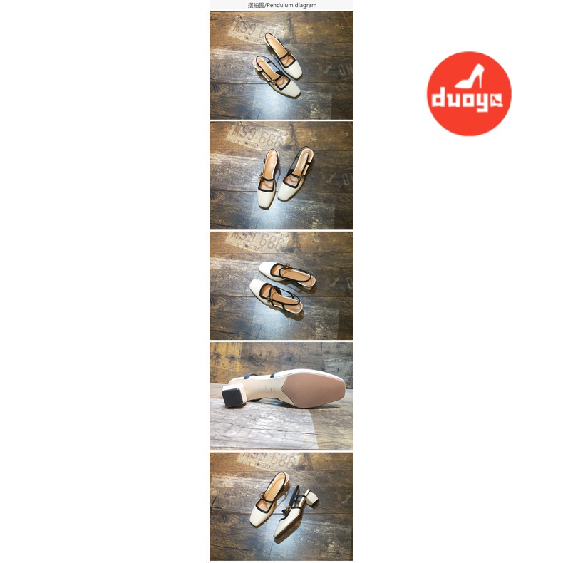 Giày Sandal Gót Dày Hở Ngón Mũi Vuông Dễ Phối Đồ Thời Trang Xuân Hè 2022 Cho Bạn Gái