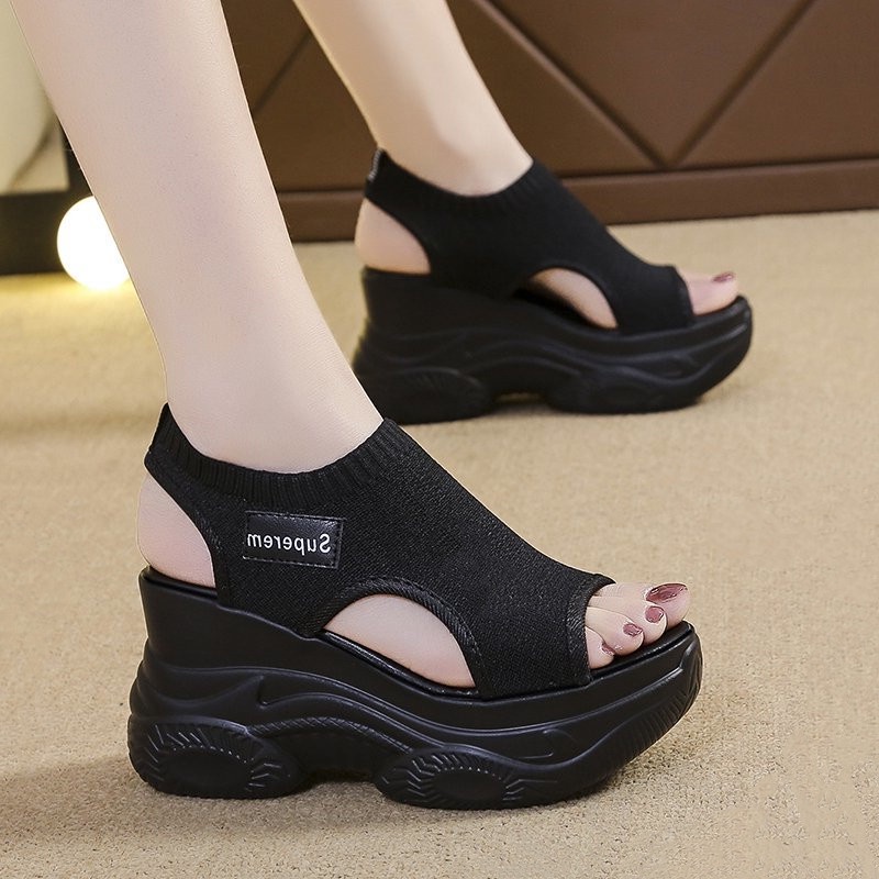 Giày Sandal Cao Gót Sandal Đế Dày Hai Lớp Phong Cách Mới Mùa Hè 2023 Cho Nữ