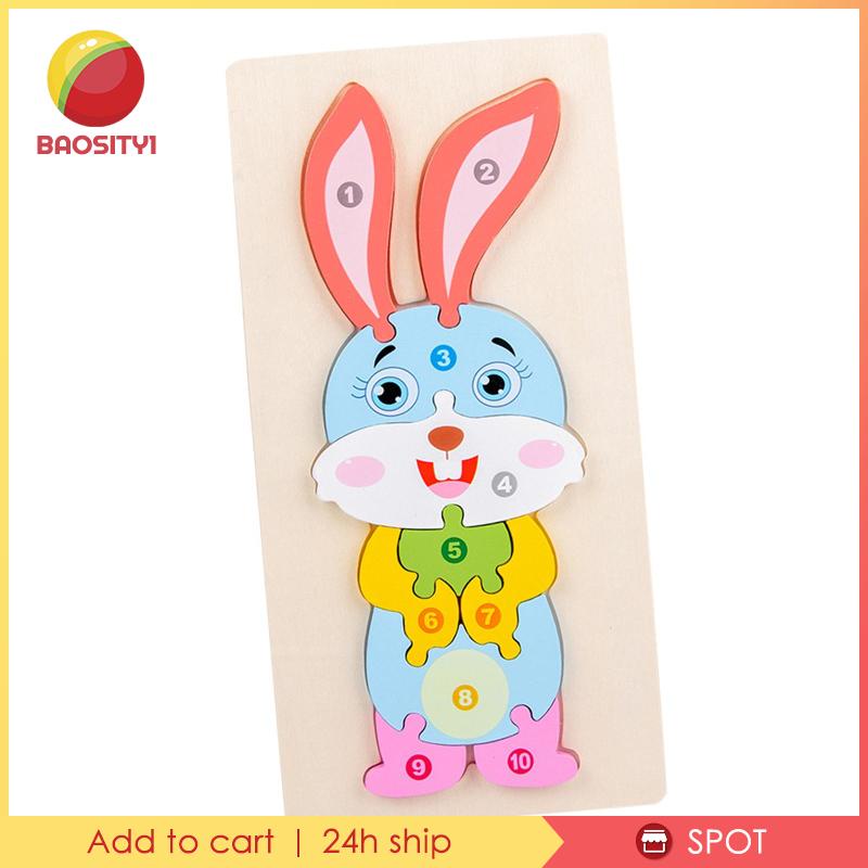 [Baosity1] Đồ Chơi Ghép Hình Thỏ 3D Bằng Gỗ Giáo Dục Sớm Cho Trẻ Em