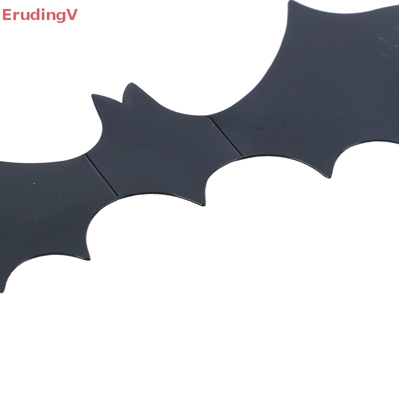 Bộ 12 Miếng Dán Tường Trang Trí Halloween Hình Dơi 3D Bằng PVC Màu Đen DIY
