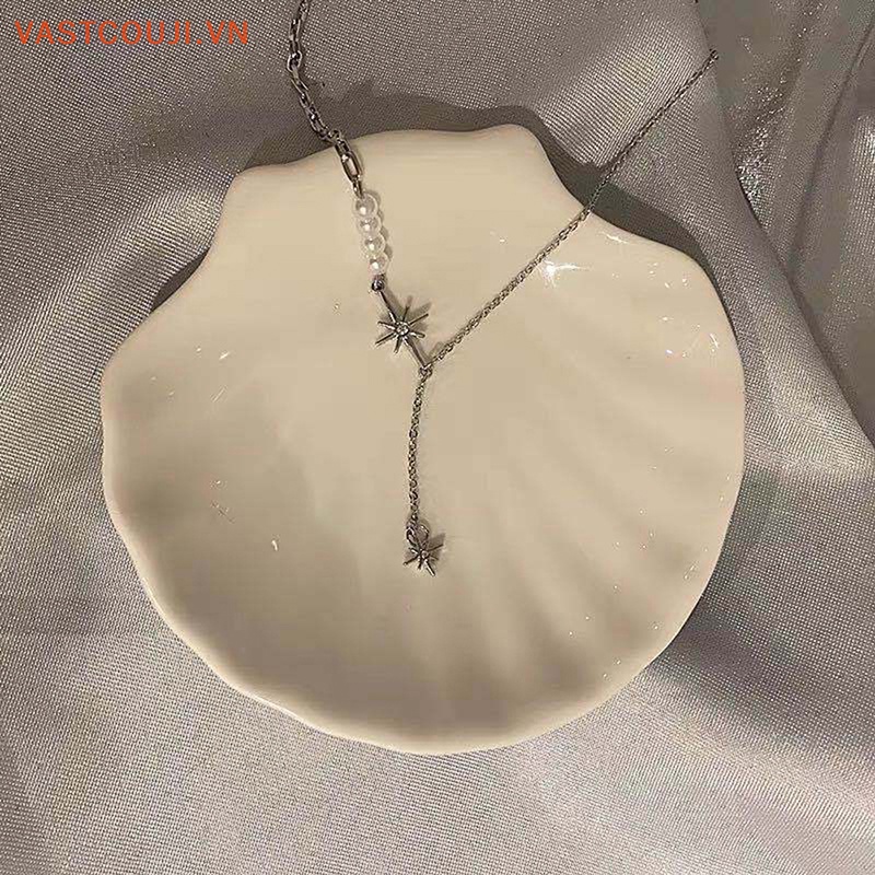 Vòng cổ Đính Ngọc Trai Nhân Tạo Phong Cách Gothic Punk Thời Trang Cho Nữ