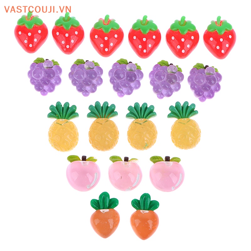 Bộ 20 Phụ Kiện Hình Quả Dứa Bằng Resin Dễ Thương Dùng Làm Bông Tai / Điện Thoại DIY