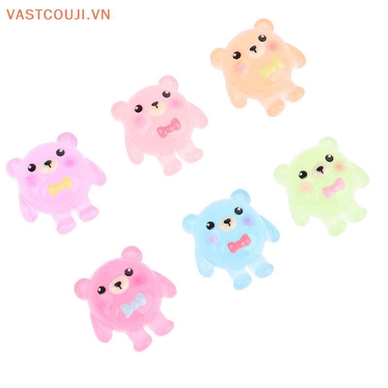 Set 10 Mô Hình Gấu Phát Sáng Bằng Nhựa Resin Trang Trí Tiểu Cảnh VASTJI