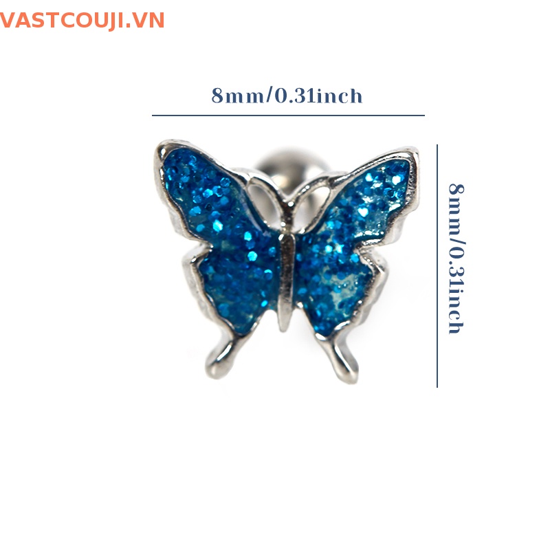 Khuyên Rốn Hình Bướm Đục Lỗ Nhiều Màu Sắc Thời Trang Cho Nữ