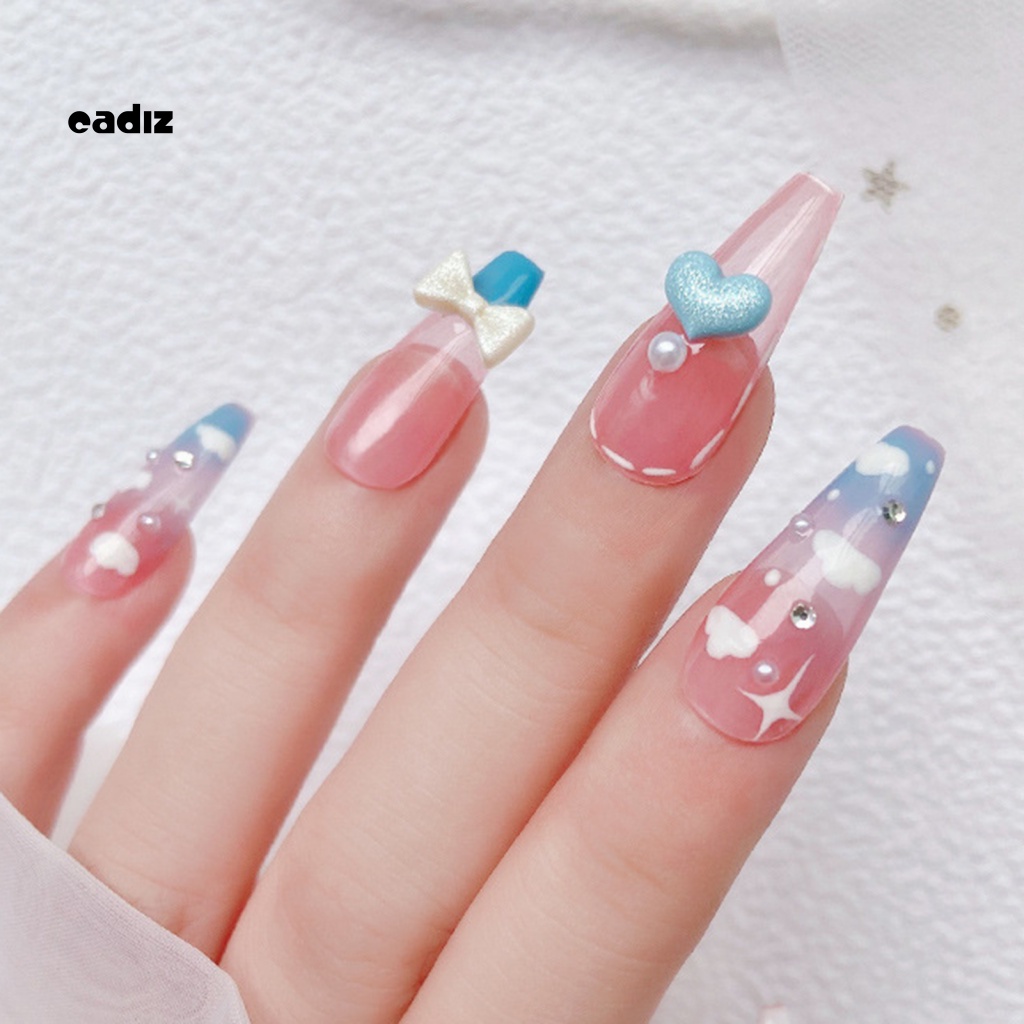 1 Túi Phụ Kiện Trang Trí Móng Tay Hình Nơ Trái Tim Xinh Xắn