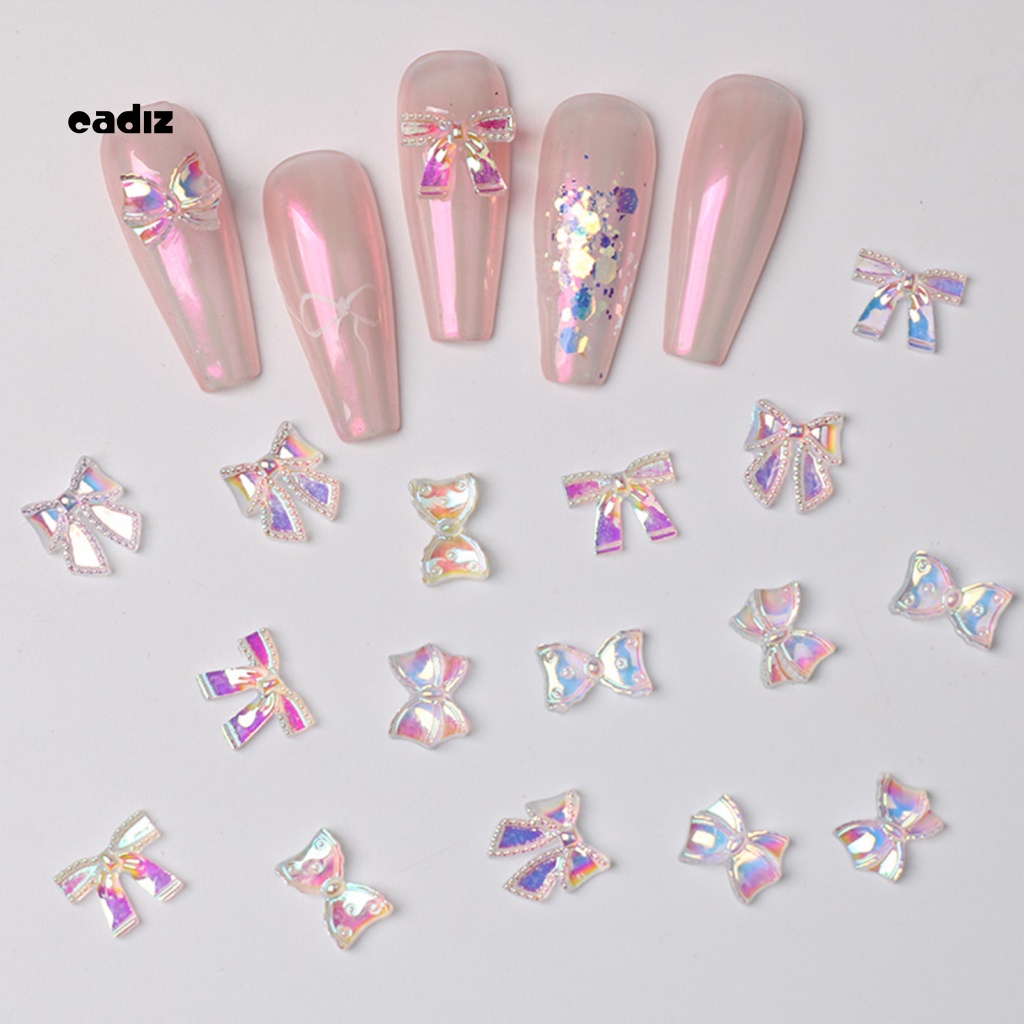 Túi 30 Phụ Kiện Trang Trí Móng Tay Hình Nơ 3D Nhiều Màu Sắc